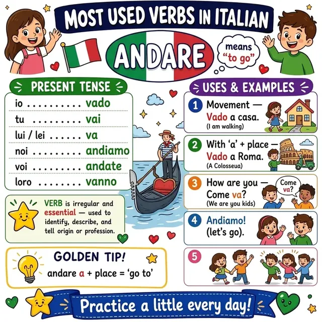 Verb ANDARE mind map
