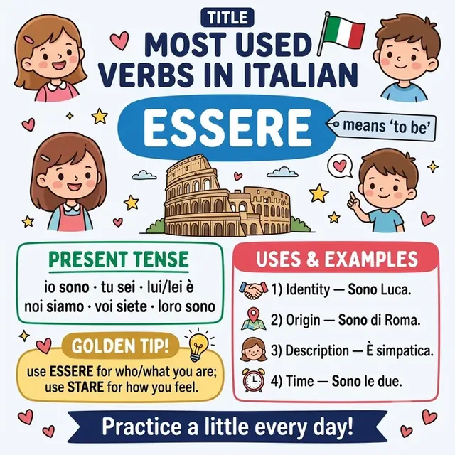 Verb ESSERE mind map