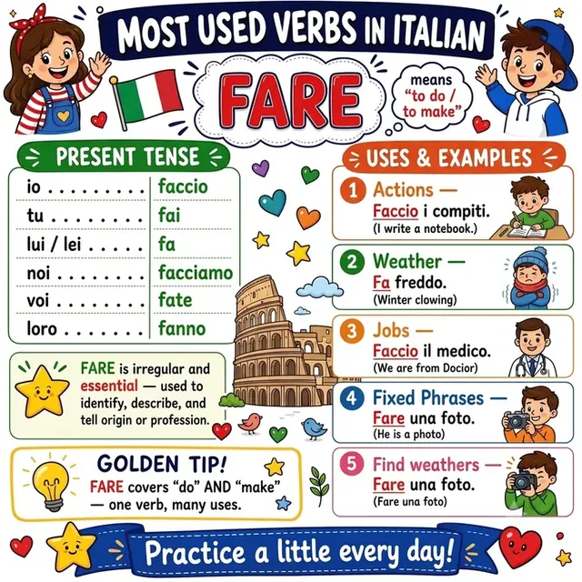 Verb FARE mind map